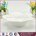 Wholesale flower shape white porcelain pottery bowl